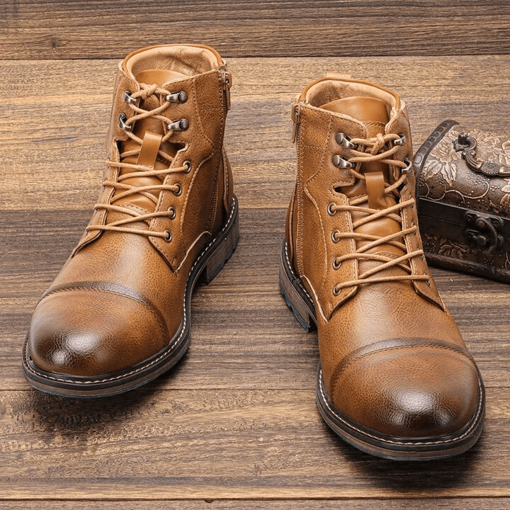 Aubrey | Rugged Leather Lace-Up Mens Boots