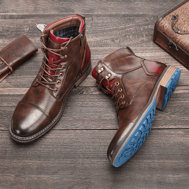 Aubrey | Rugged Leather Lace-Up Mens Boots
