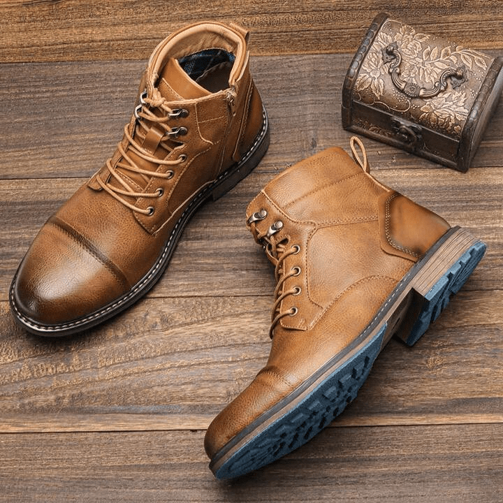 Aubrey | Rugged Leather Lace-Up Mens Boots