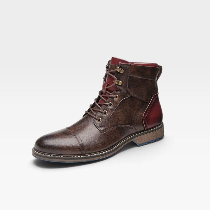 Aubrey | Sharp Contrast Sole Leather Ankle Boots