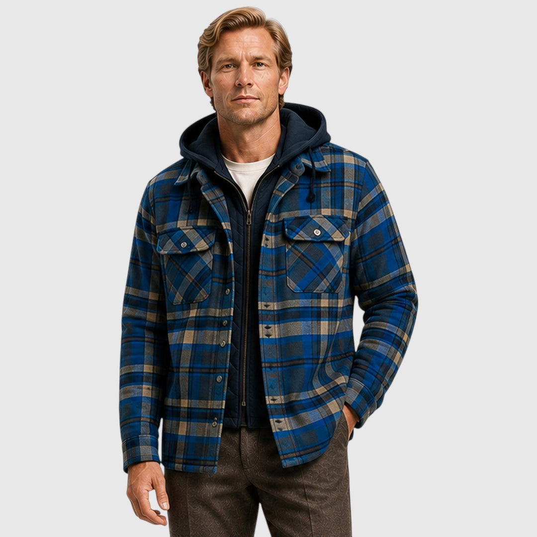 Adam | Rugged Quilted Hooded Mens Jacket