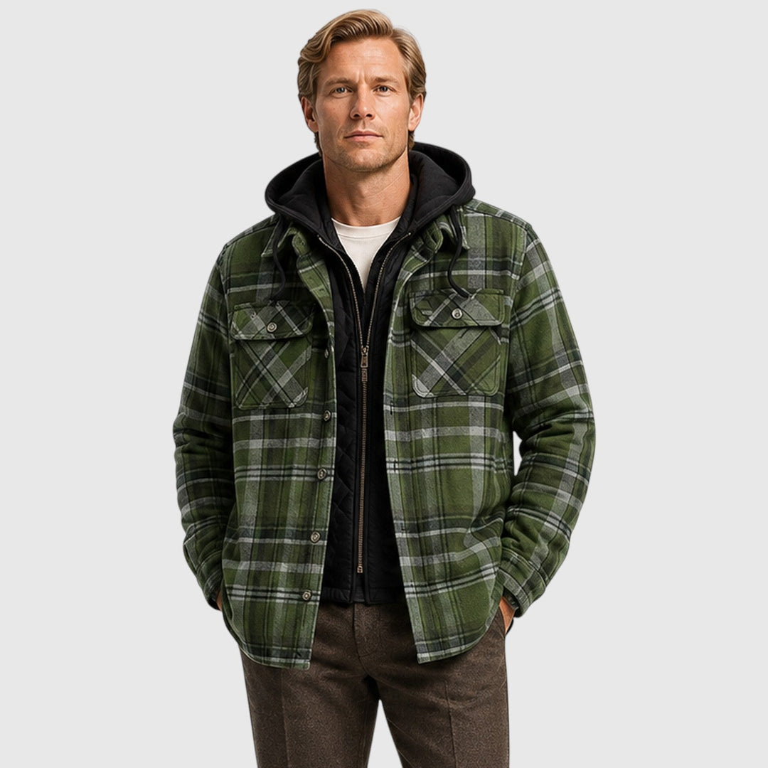Adam | Rugged Quilted Hooded Mens Jacket