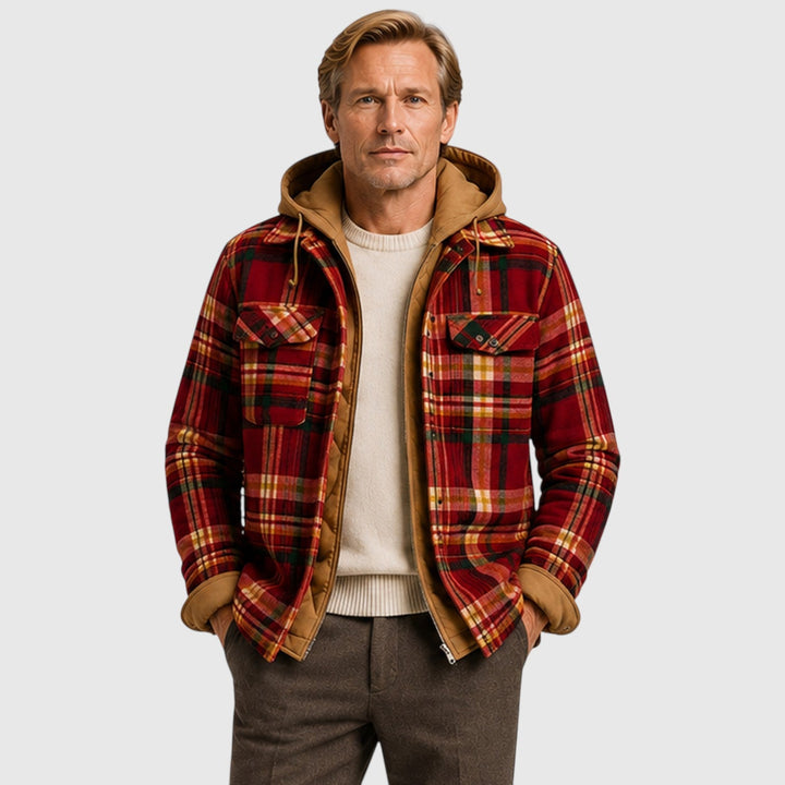 Adam | Rugged Quilted Hooded Mens Jacket