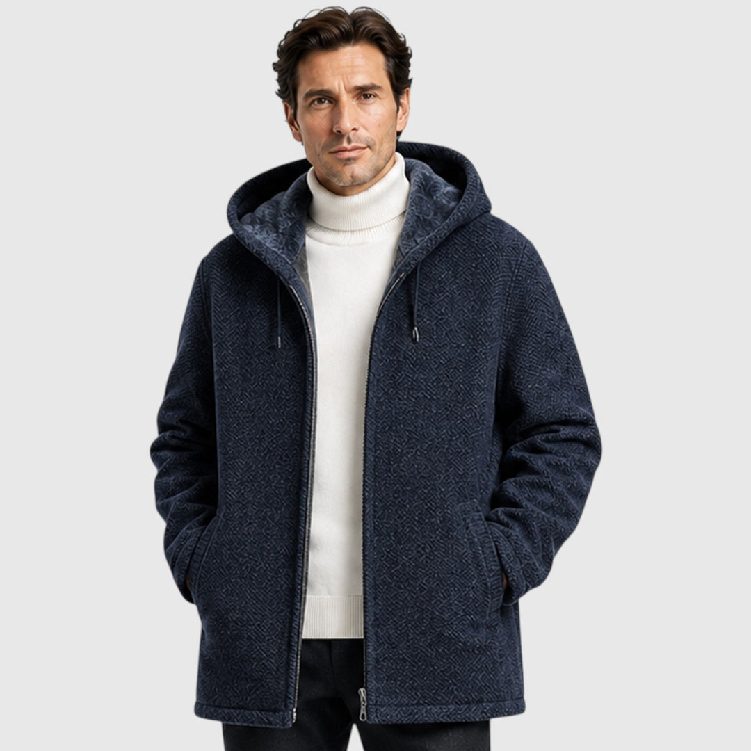 Redmond | Warm Fleece-Lined Hooded Cardigan for Men