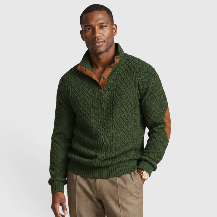 Bond | Refined Quarter Zip Cable Knit Jumper