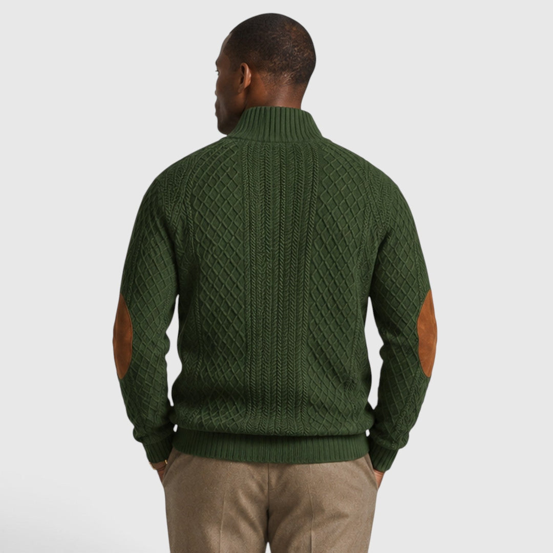 Bond | Refined Quarter Zip Cable Knit Jumper