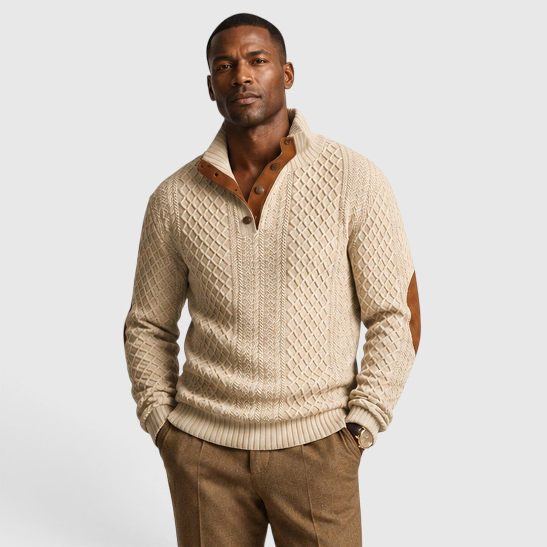 Bond | Refined Quarter Zip Cable Knit Jumper
