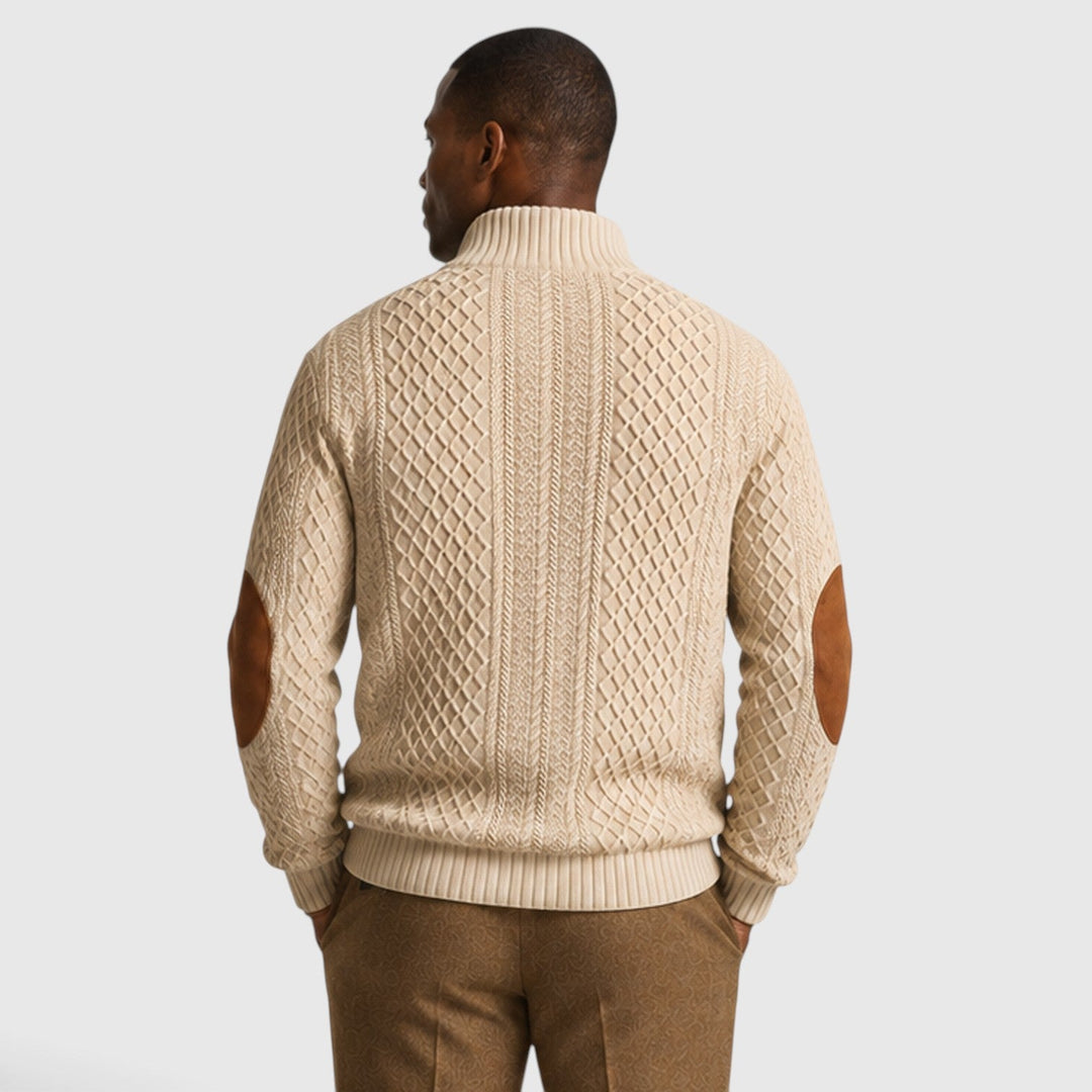 Bond | Refined Quarter Zip Cable Knit Jumper