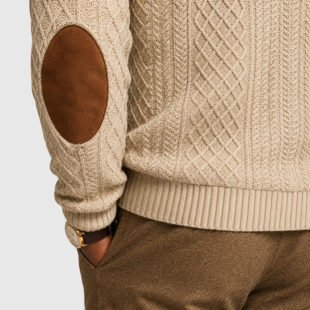 Bond | Refined Quarter Zip Cable Knit Jumper