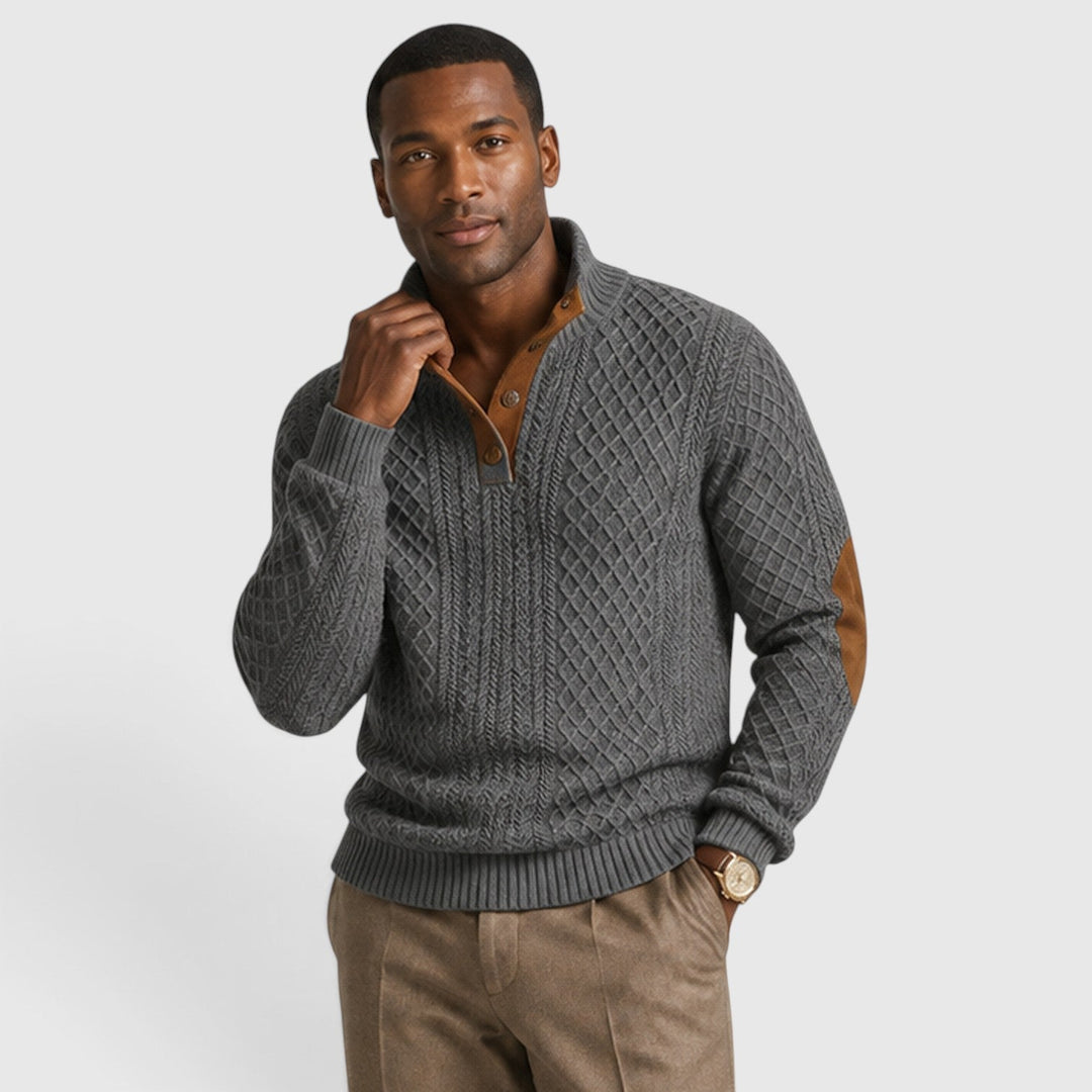 Bond | Refined Quarter Zip Cable Knit Jumper