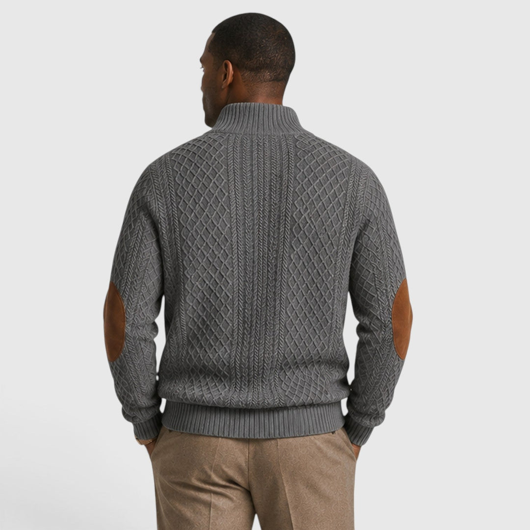 Bond | Refined Quarter Zip Cable Knit Jumper