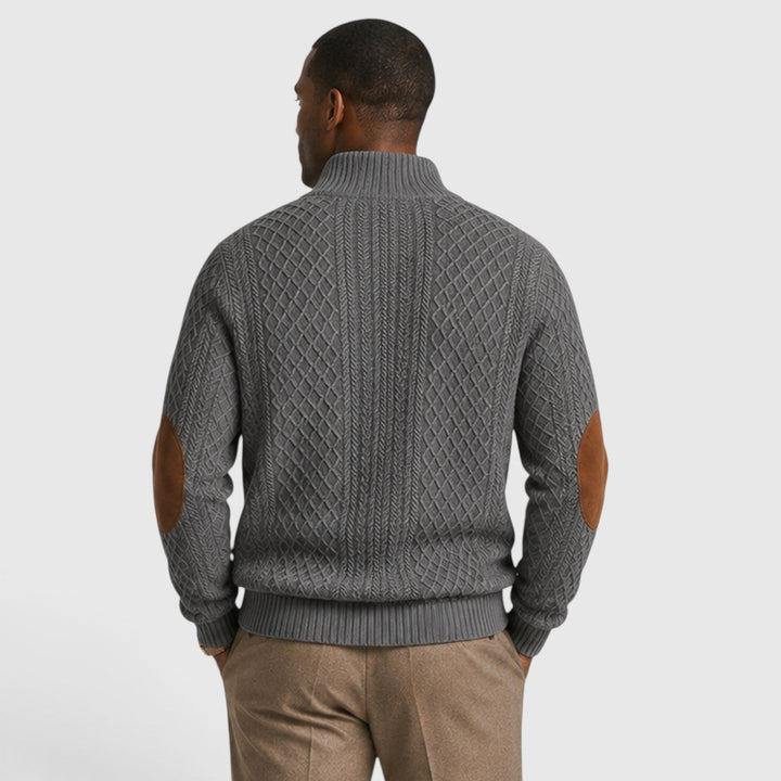 Bond | Refined Quarter Zip Cable Knit Jumper