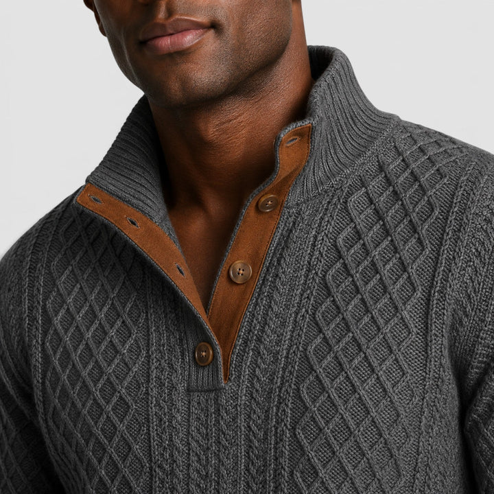 Bond | Refined Quarter Zip Cable Knit Jumper