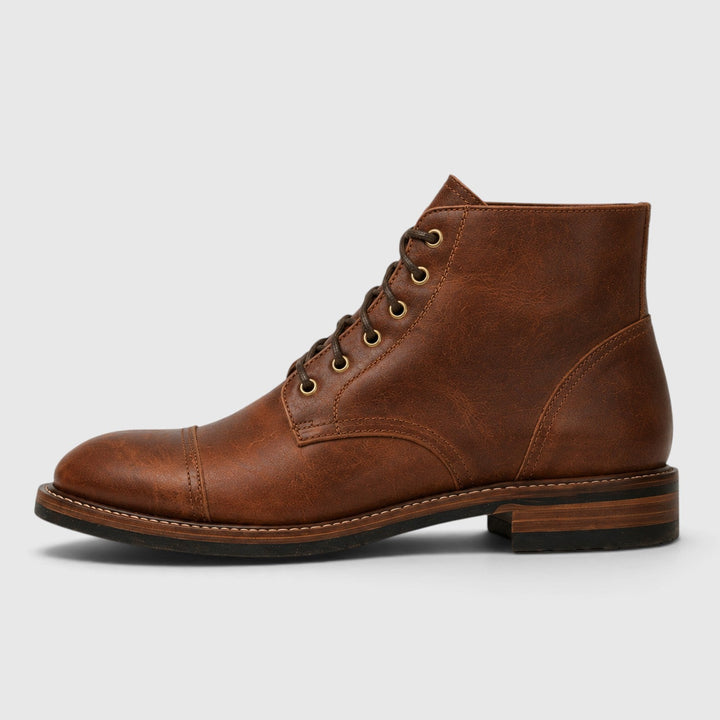 Alexander | Sharp Leather Cap-Toe Mens Boots