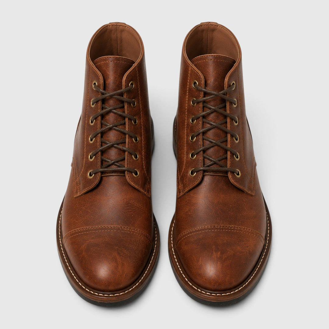 Alexander | Sharp Leather Cap-Toe Mens Boots