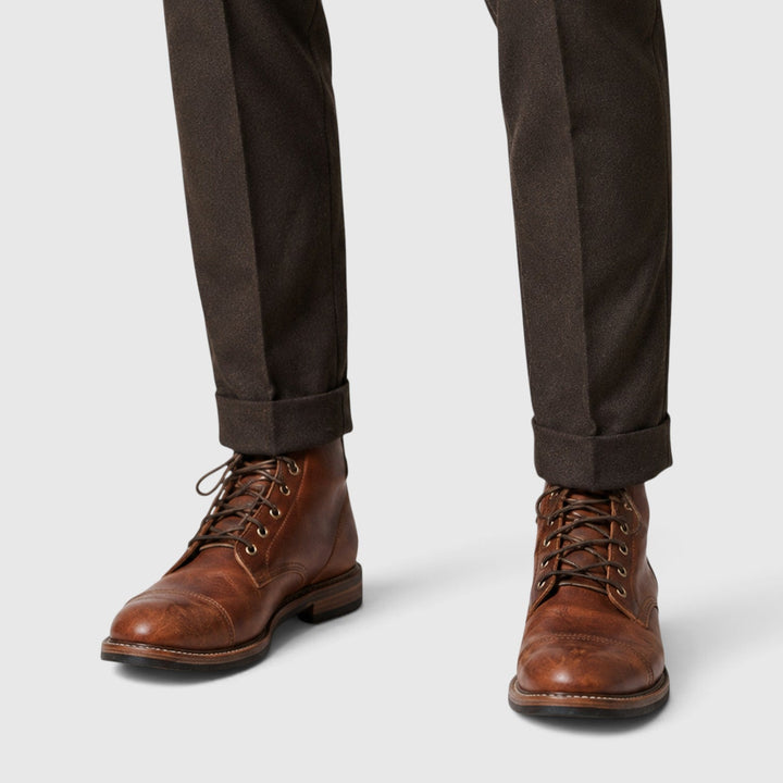 Alexander | Sharp Leather Cap-Toe Mens Boots