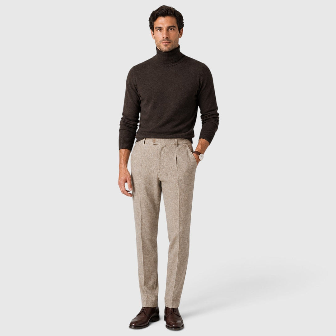 Andre | Polished Pleated Wool-Blend Trousers Men