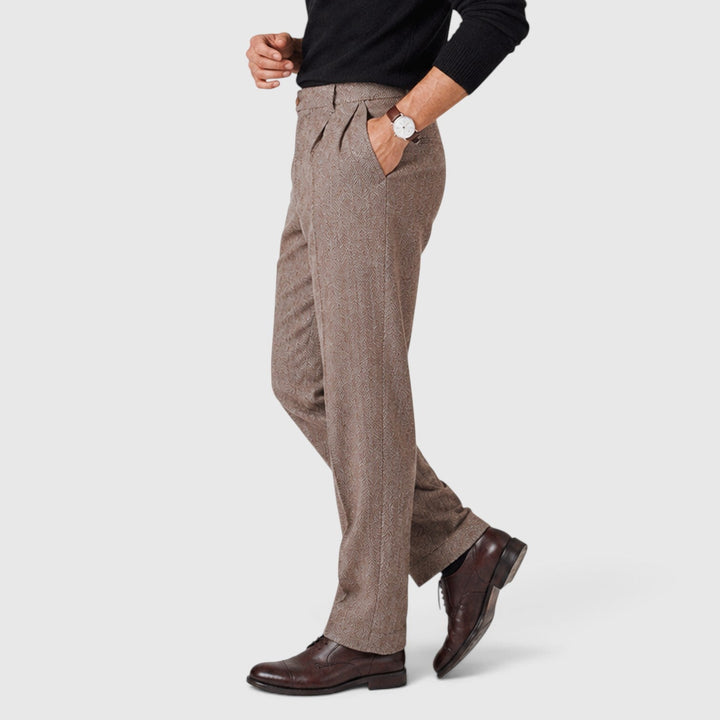 Andre | Polished Pleated Wool-Blend Trousers Men