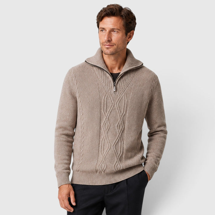 Sebastian | Warm Pure Wool Diamond Knit Jumper for Men