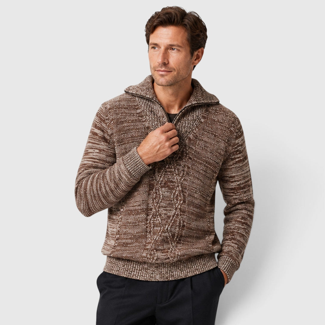 Sebastian | Warm Pure Wool Diamond Knit Jumper for Men