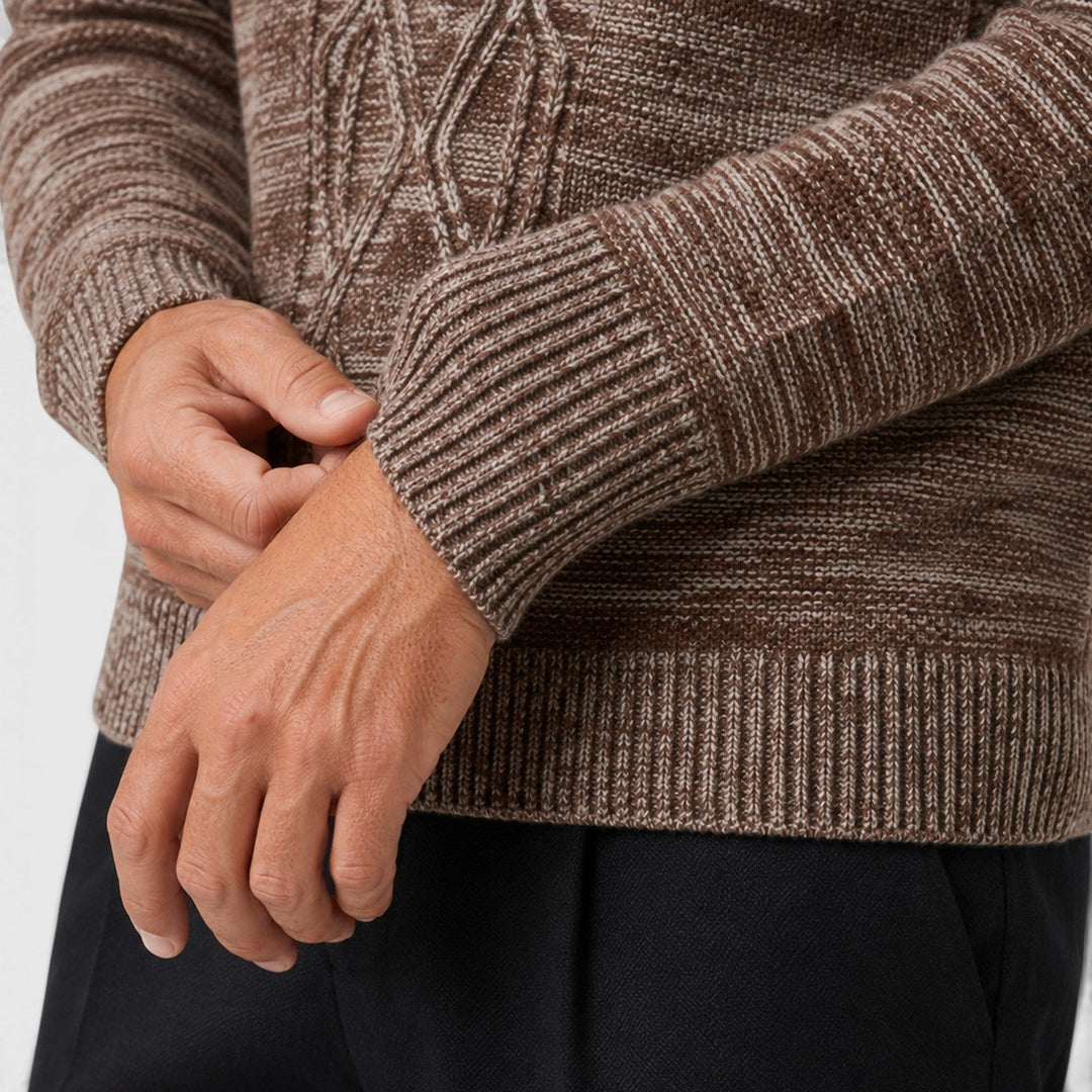 Sebastian | Warm Pure Wool Diamond Knit Jumper for Men