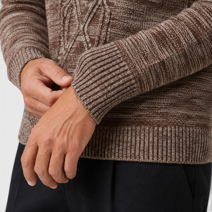 Sebastian | Warm Pure Wool Diamond Knit Jumper for Men
