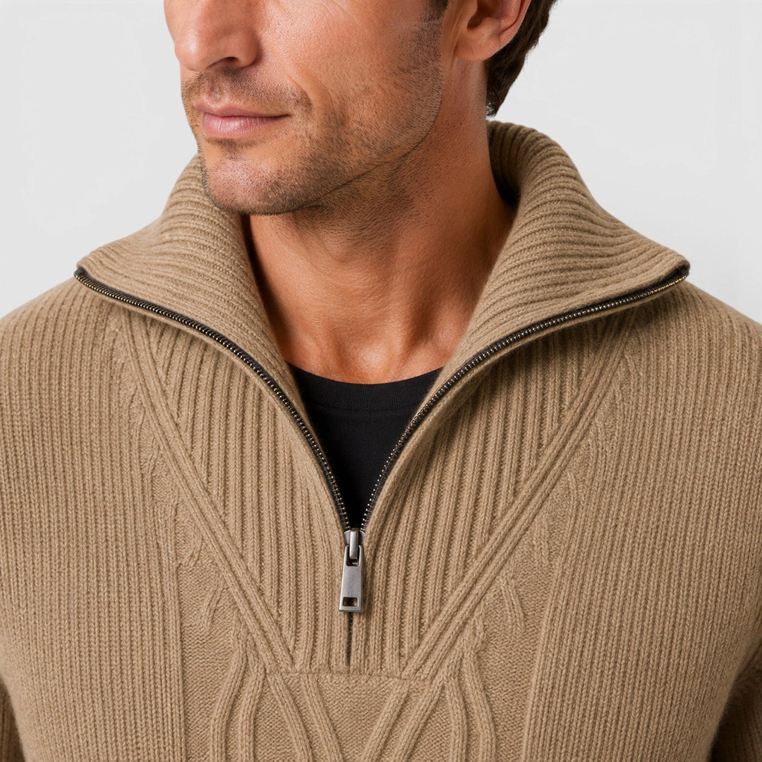 Sebastian | Warm Pure Wool Diamond Knit Jumper for Men