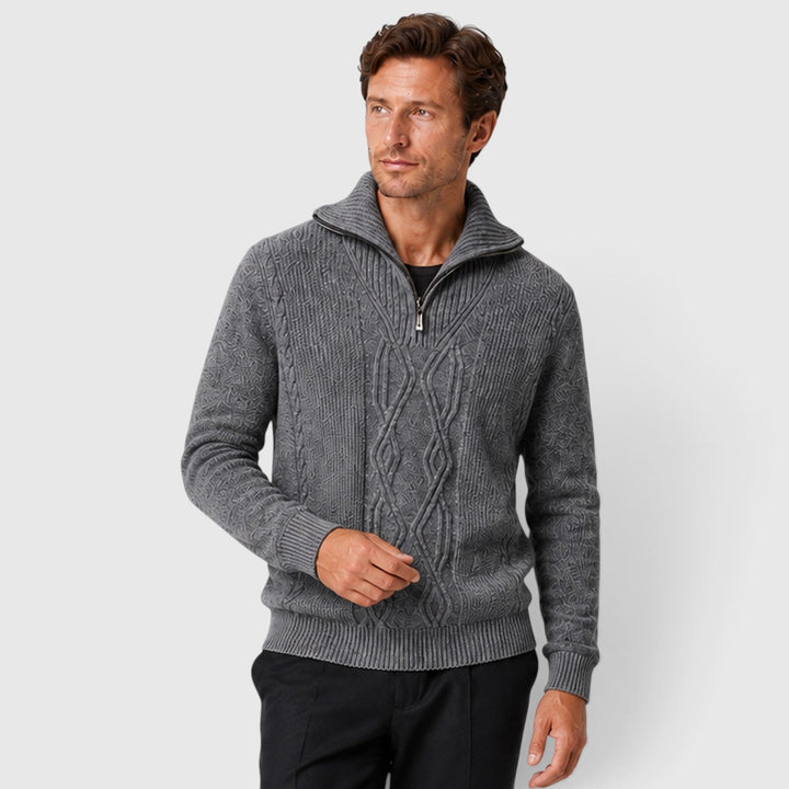 Sebastian | Warm Pure Wool Diamond Knit Jumper for Men