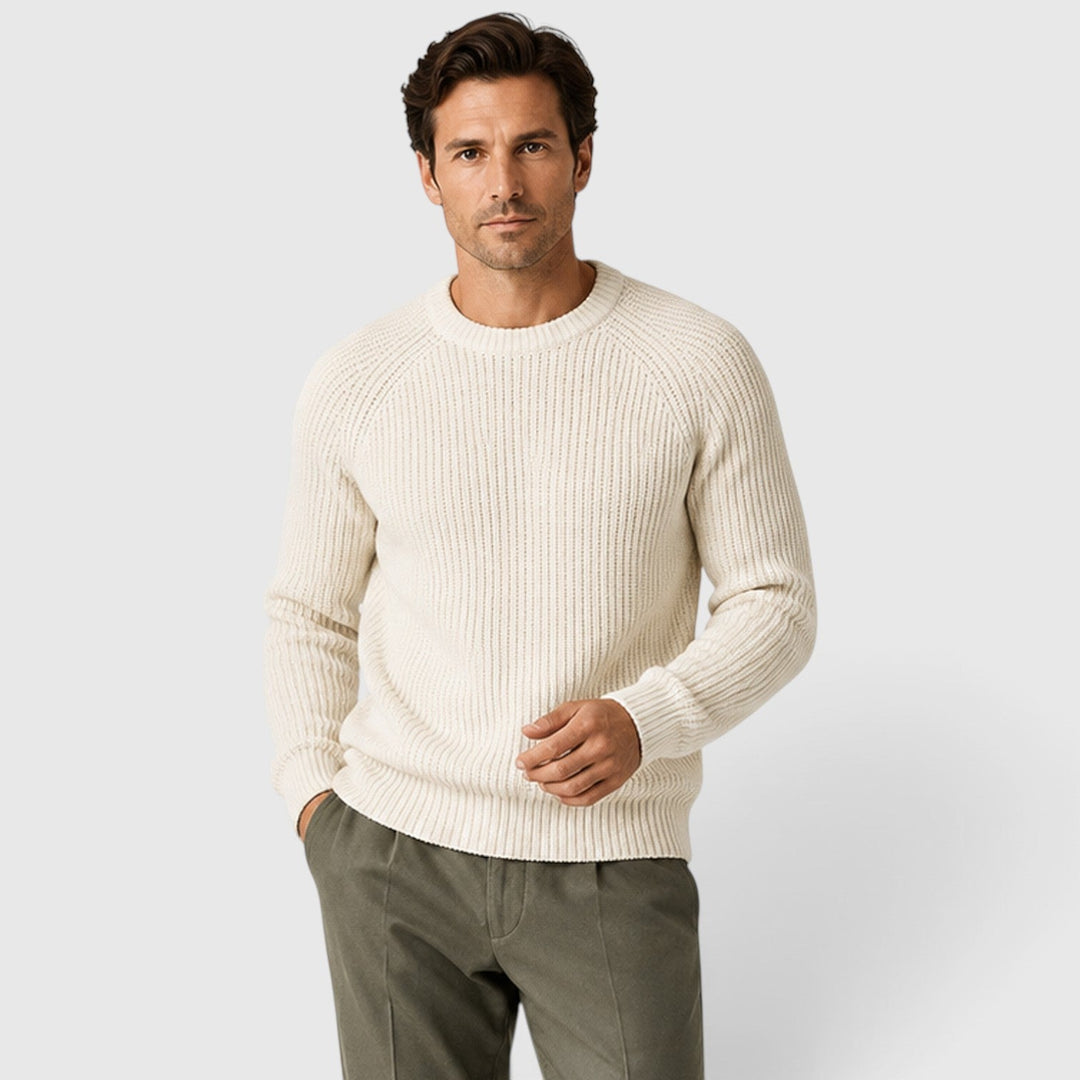 Alfie | Warm Rib Knit Crew Neck Mens Jumper