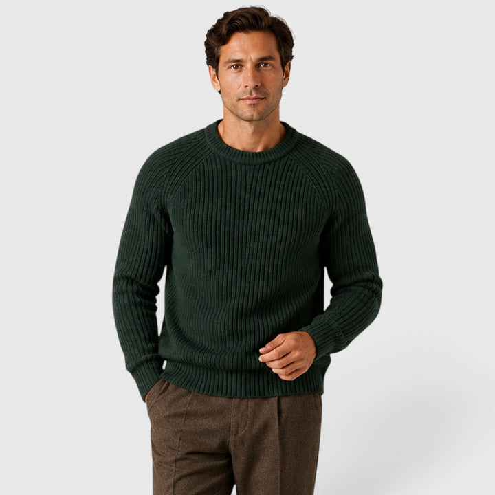 Alfie | Warm Rib Knit Crew Neck Mens Jumper