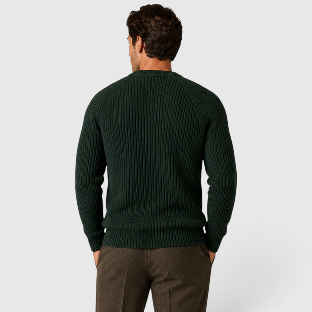 Alfie | Warm Rib Knit Crew Neck Mens Jumper