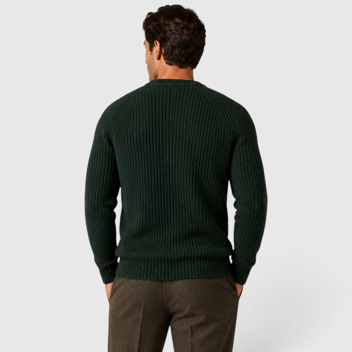 Alfie | Warm Rib Knit Crew Neck Mens Jumper
