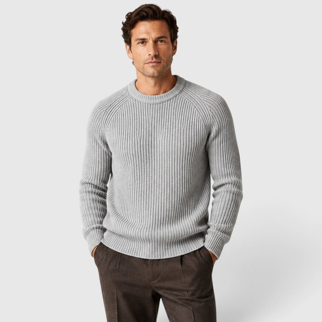 Alfie | Warm Rib Knit Crew Neck Mens Jumper