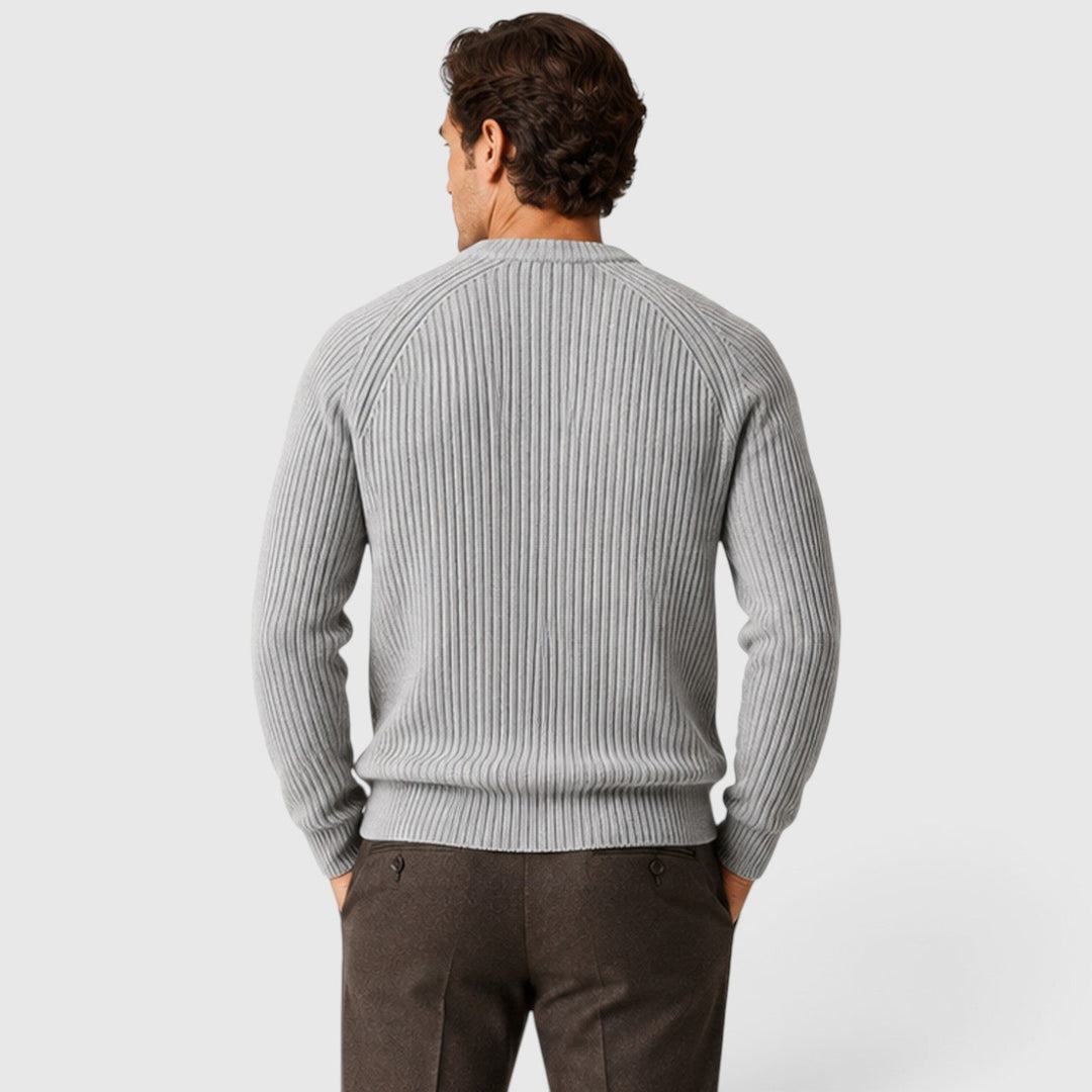 Alfie | Warm Rib Knit Crew Neck Mens Jumper