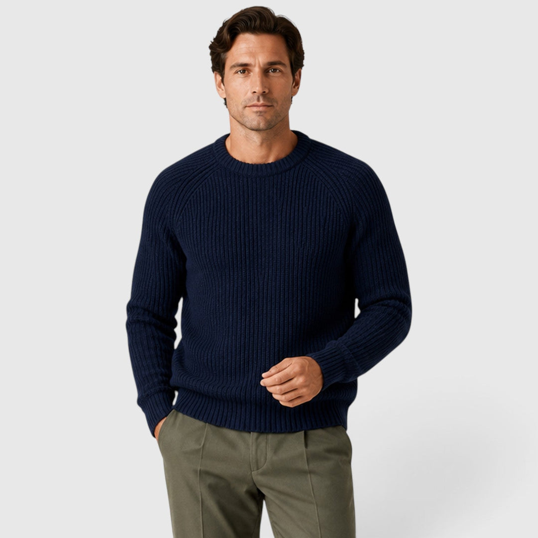 Alfie | Warm Rib Knit Crew Neck Mens Jumper