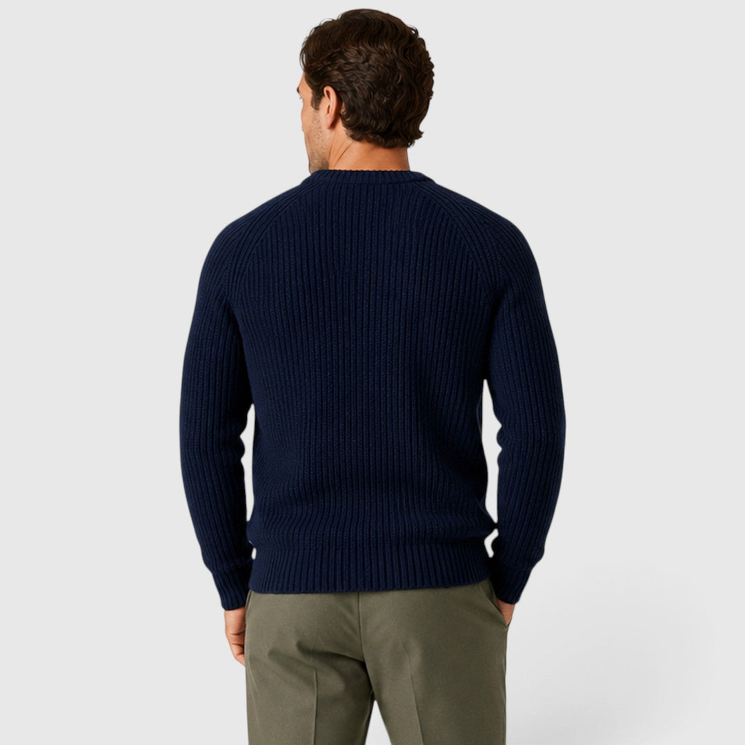 Alfie | Warm Rib Knit Crew Neck Mens Jumper