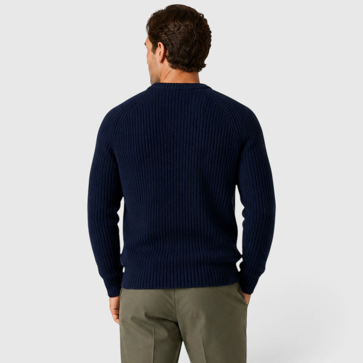Alfie | Warm Rib Knit Crew Neck Mens Jumper