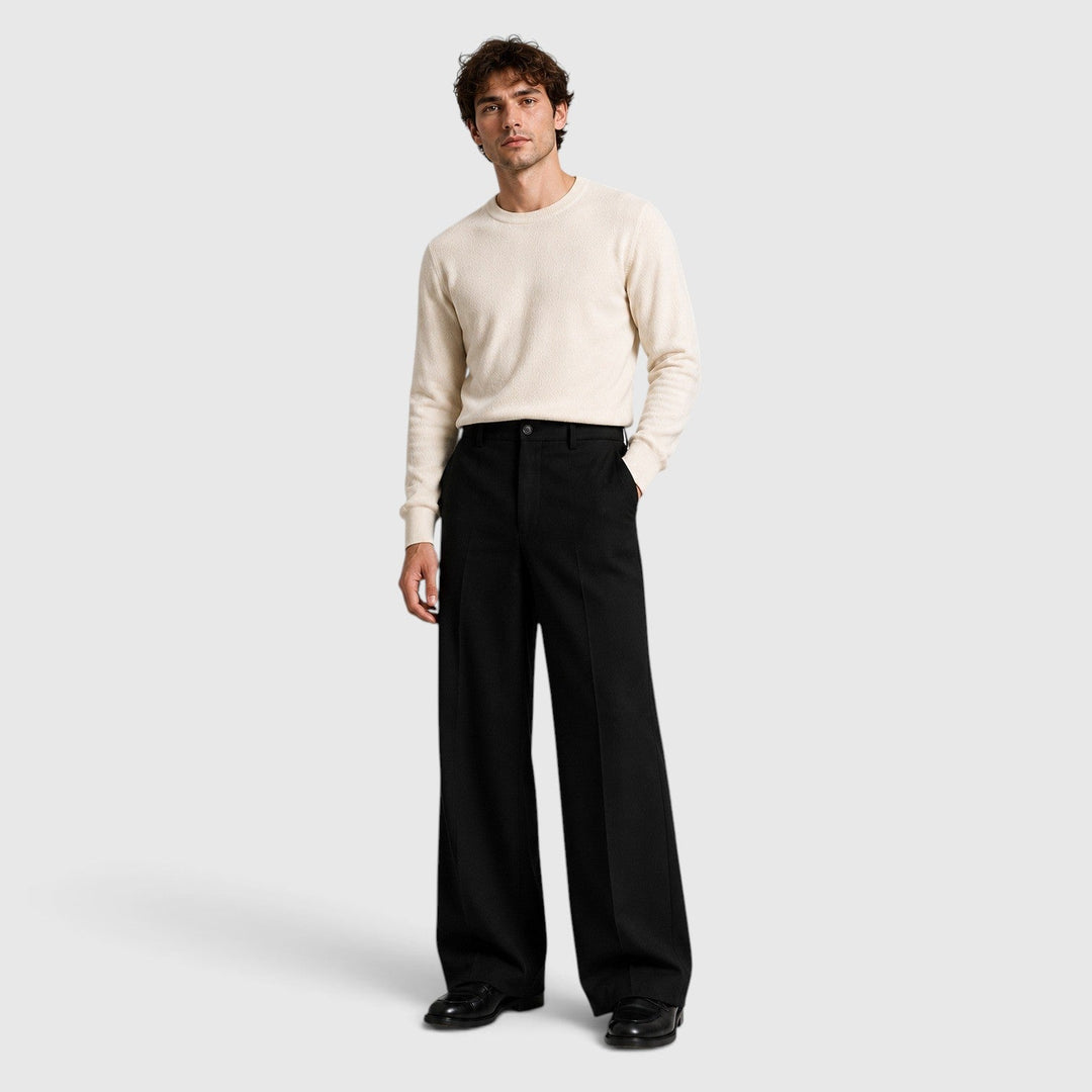 Amos | Relaxed Wide-Leg Elastic Waist Trousers Men
