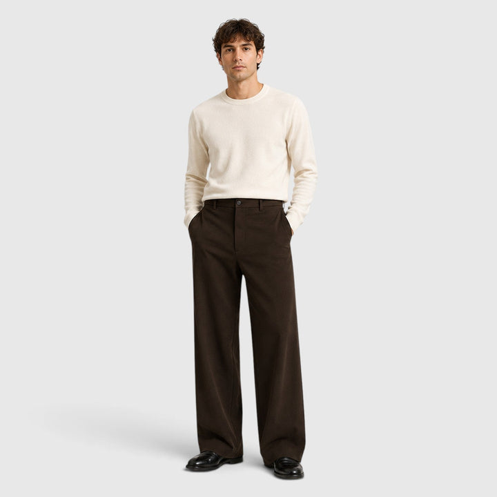 Amos | Relaxed Wide-Leg Elastic Waist Trousers Men