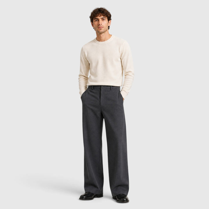 Amos | Relaxed Wide-Leg Elastic Waist Trousers Men