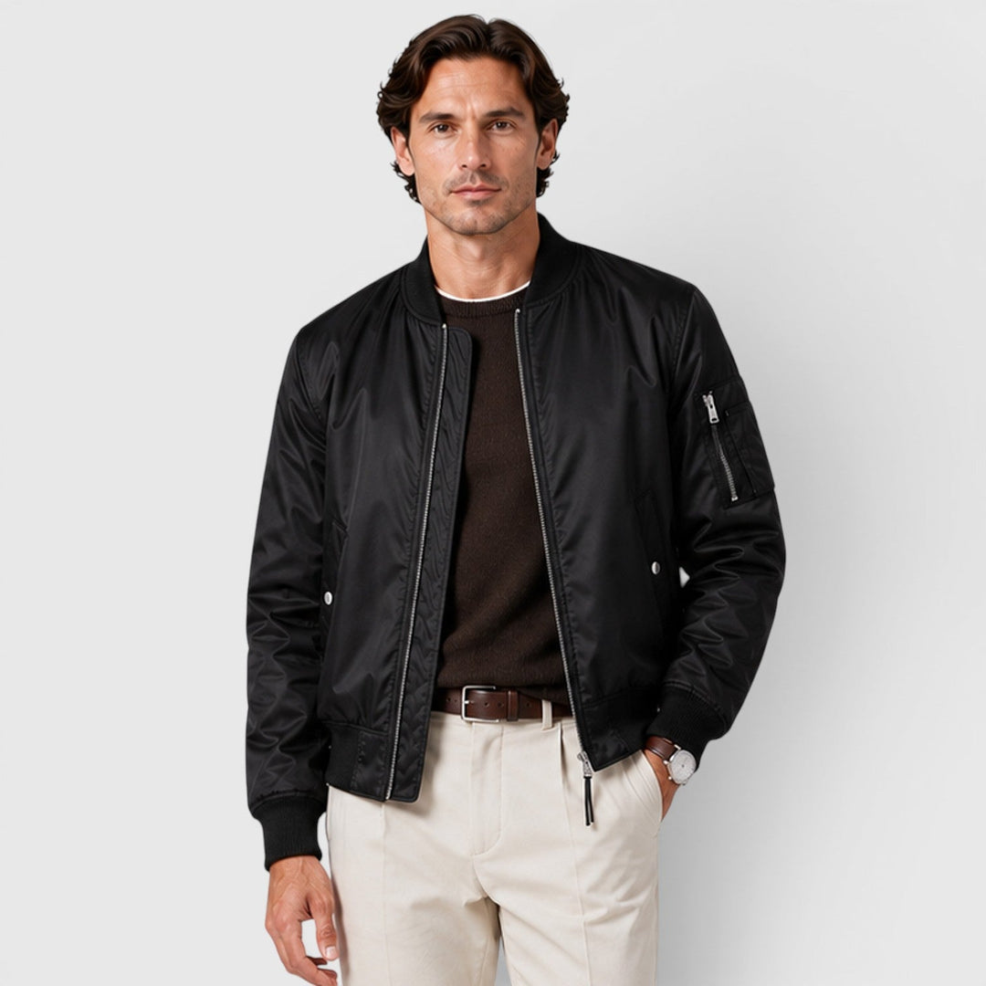 Ike | Casual Ribbed Bomber Mens Jacket