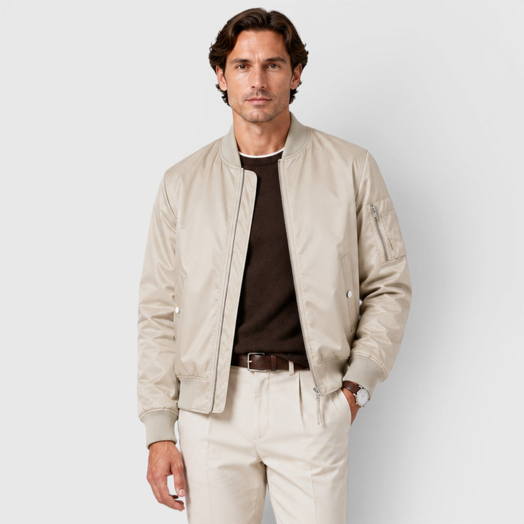 Ike | Casual Ribbed Bomber Mens Jacket