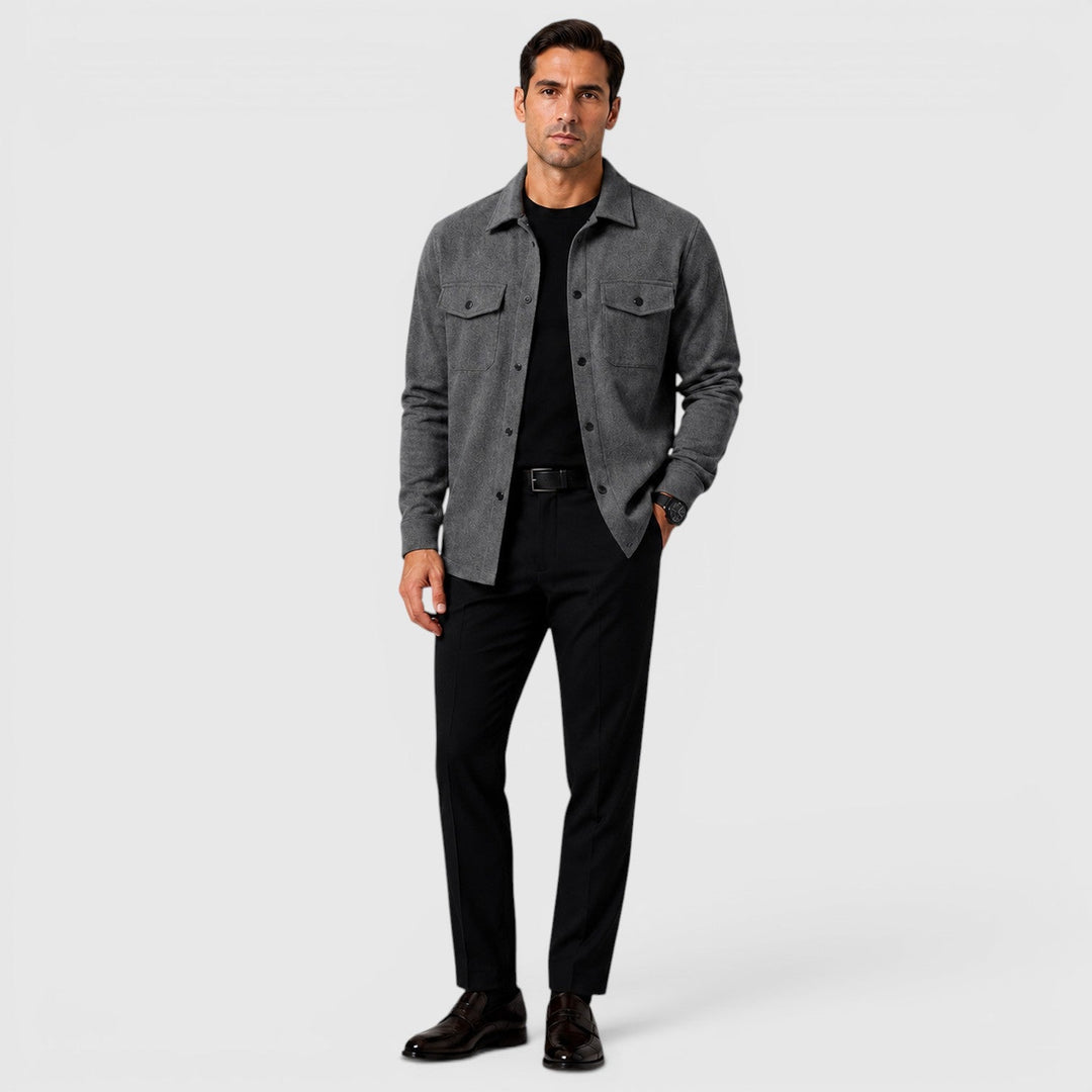 Roman | Cozy Brushed Overshirt for Men's Smart Casual Layering
