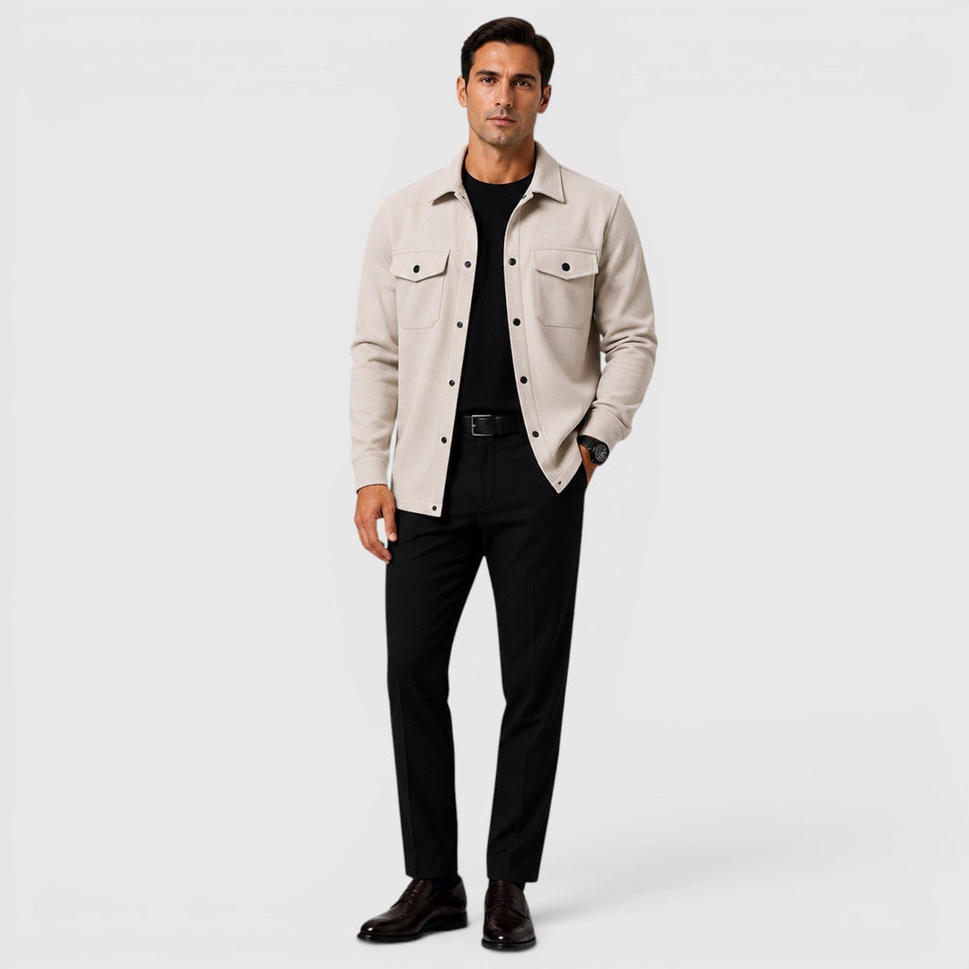 Roman | Cozy Brushed Overshirt for Men's Smart Casual Layering