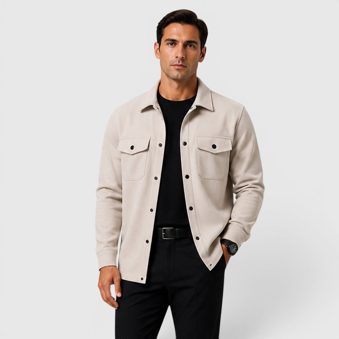 Roman | Cozy Brushed Overshirt for Men's Smart Casual Layering