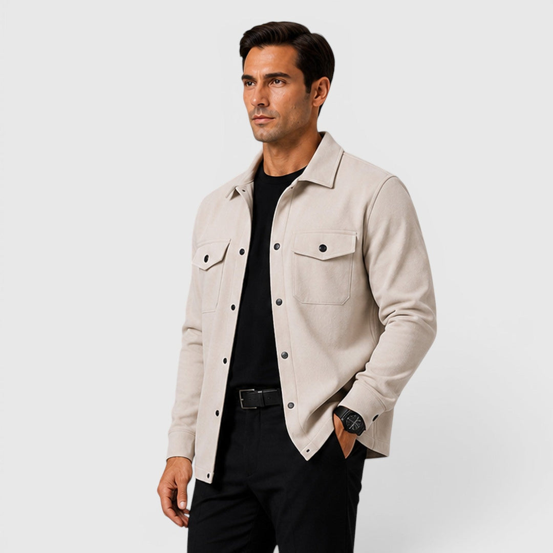 Roman | Cozy Brushed Overshirt for Men's Smart Casual Layering