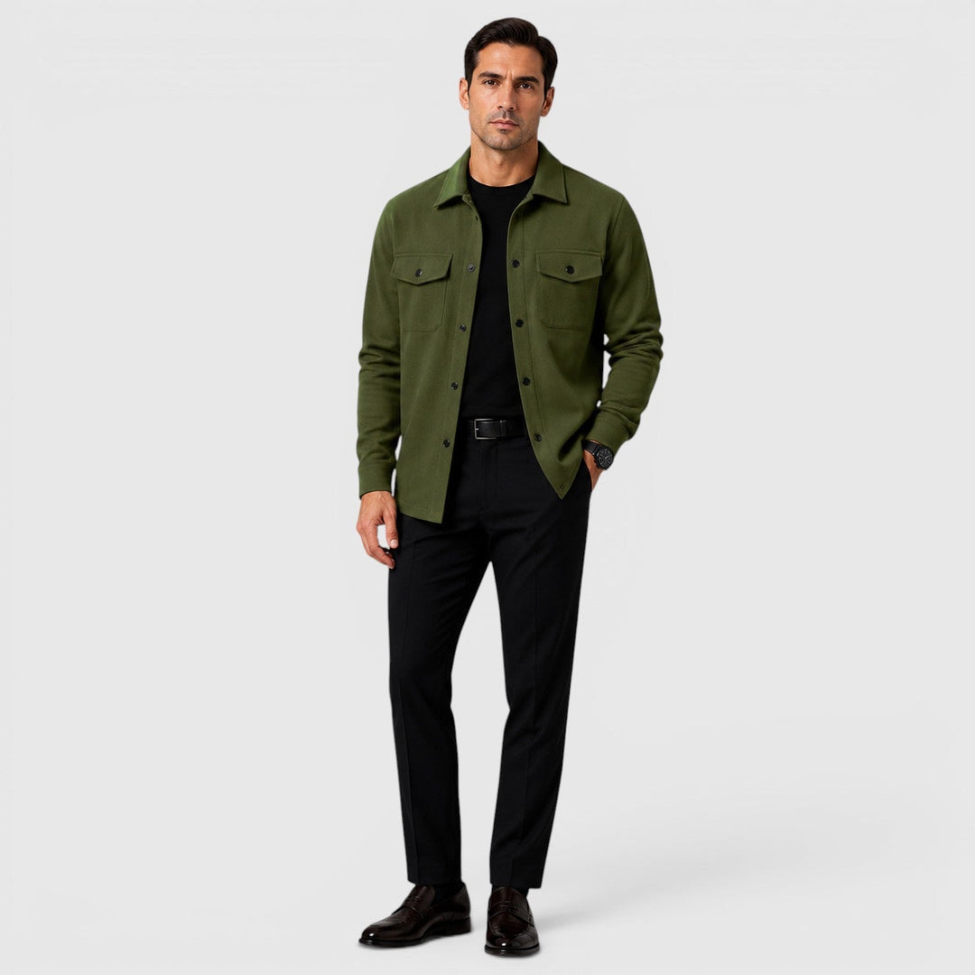 Roman | Cozy Brushed Overshirt for Men's Smart Casual Layering
