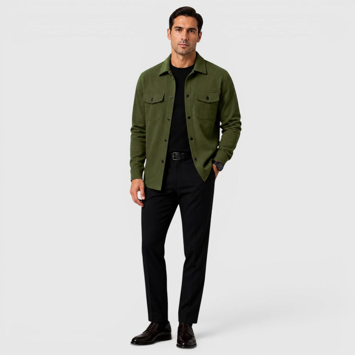 Roman | Cozy Brushed Overshirt for Men's Smart Casual Layering