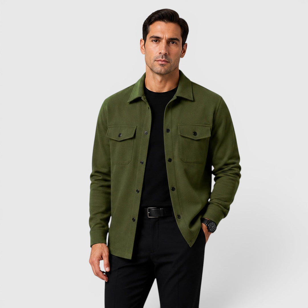 Roman | Cozy Brushed Overshirt for Men's Smart Casual Layering