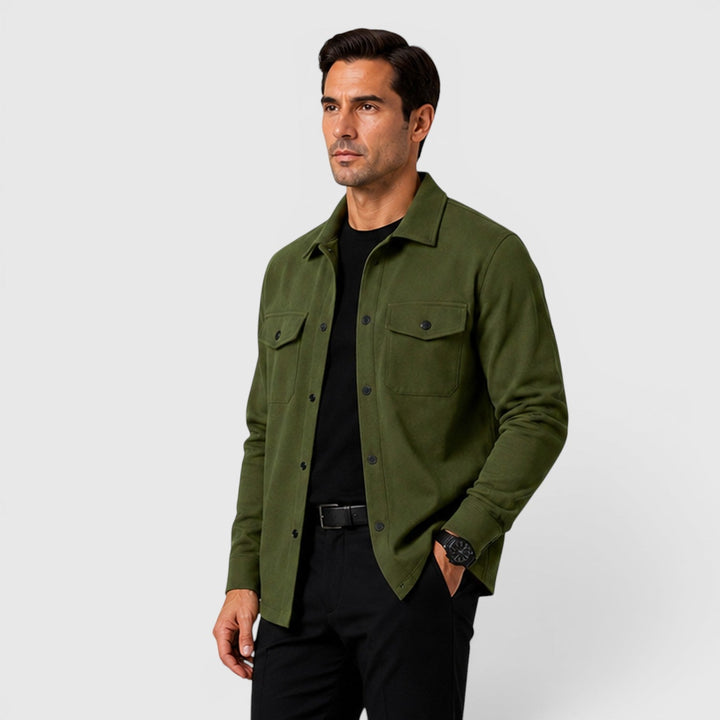 Roman | Cozy Brushed Overshirt for Men's Smart Casual Layering